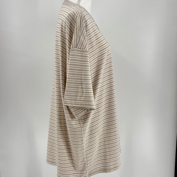 NWT Converse Gender-Free XL Striped Beige & White Tee With Chuck Taylor All Star - Picture 4 of 9